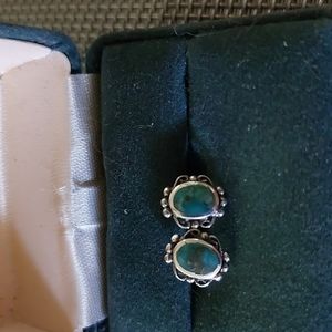 Sterling Silver Turquoise Earrings 9.6mm